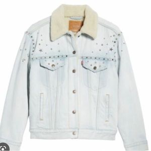 Levis Sherpa Lined Studded Jean Jacket